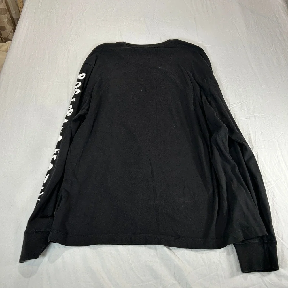 True Religion Mens Rose Bear Long Sleeve T-Shirt Black Red XL 103946 Graphic Tee